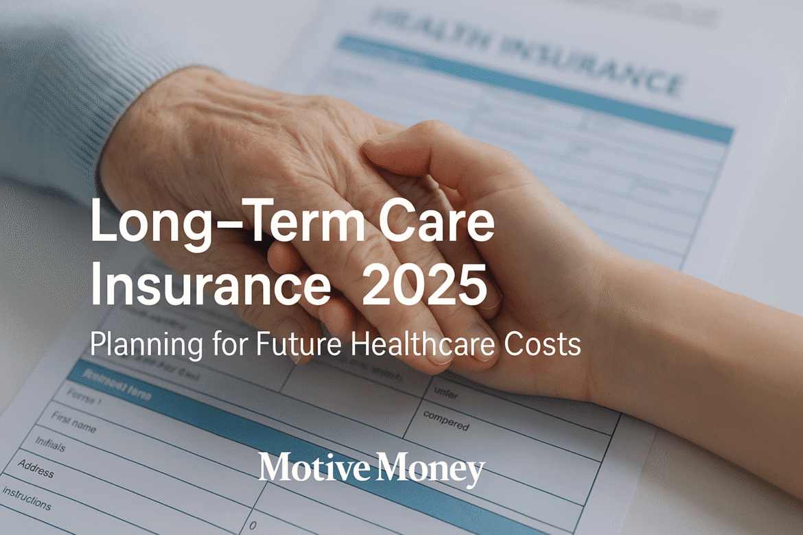 Long-Term Care Insurance 2025: Planning for Future Healthcare Costs elderly hand holding a younger hand, with medical documents in background, symbolizing long-term care planning