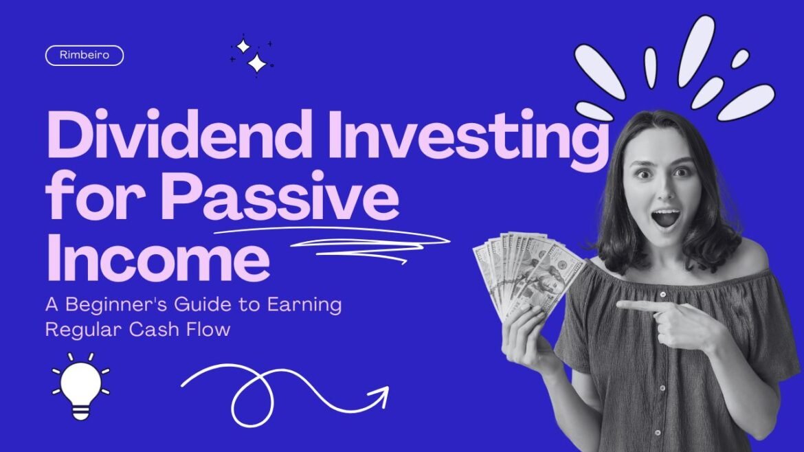Dividend Investing for Passive Income- A Beginner’s Guide to Earning Regular Cash Flow hand holding a stack of coins falling into a plant, symbolizing growth and passive income