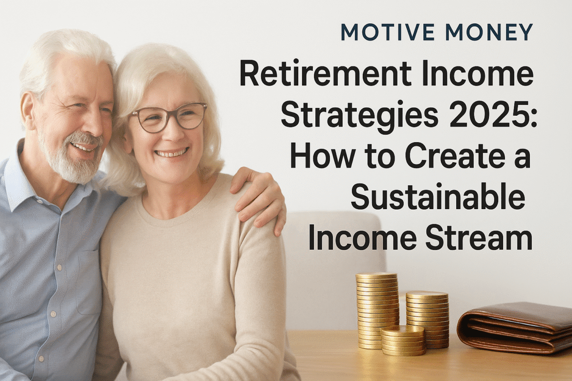 Retirement Income Strategies 2025- How to Create a Sustainable Income Stream older couple smiling on a porch swing, symbolizing a relaxed retirement with stable income
